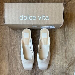 Dolce Vita Umata Cream Kitten Heel Mules for Women